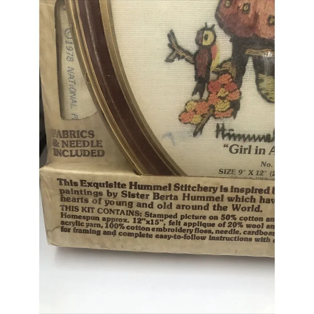 *Hummel Stitchery Kit 9”x12” Girl In Apple Tree Unopened #8031 Frame . Vintage